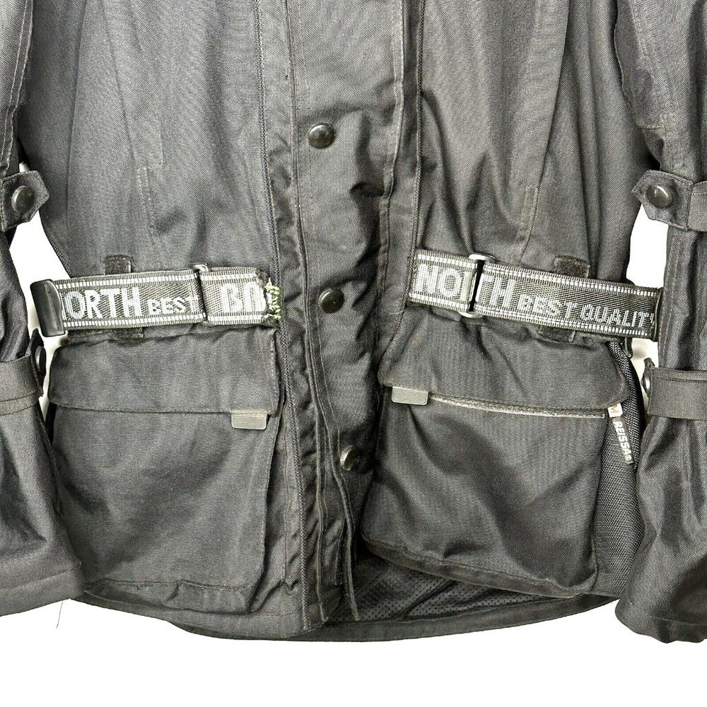 Bazik Noir Mens Moto Riding Jacket MX Scotchlite 3M Reissa Belted Black Size M - Picture 4 of 16